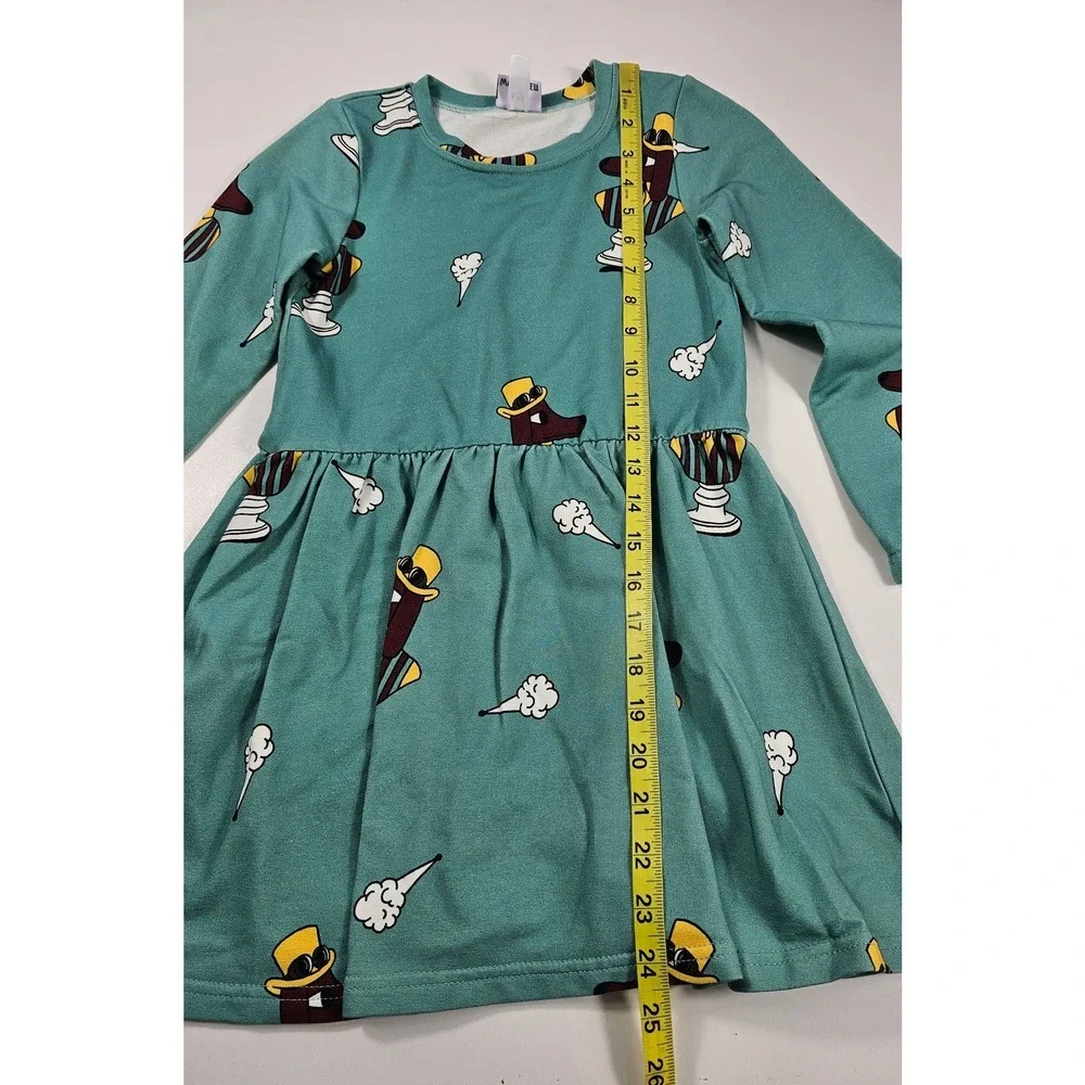 Jelly Alligator Dress Fogdog  4-5 years long sleeve blue made in EU ^*